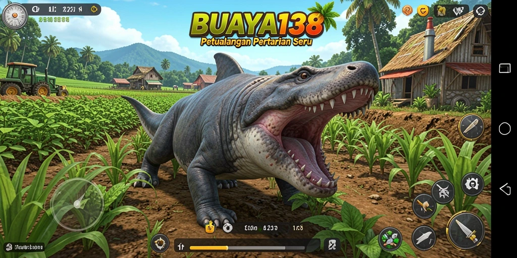 Screenshot gameplay <strong>BUAYA138</strong> menampilkan aktivitas bertani yang menarik.