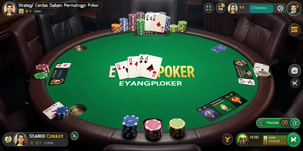 Tampak gameplay seru di EYANGPOKER, menantang strategi pemain.
