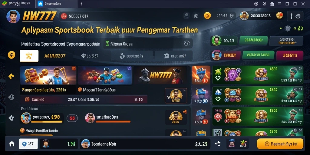 Tampilan gameplay taruhan langsung di aplikasi HW777.