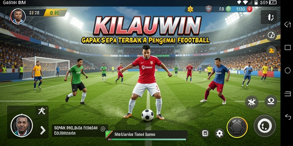 Tampilan gameplay KILAUWIN yang penuh aksi dan keseruan sepak bola.