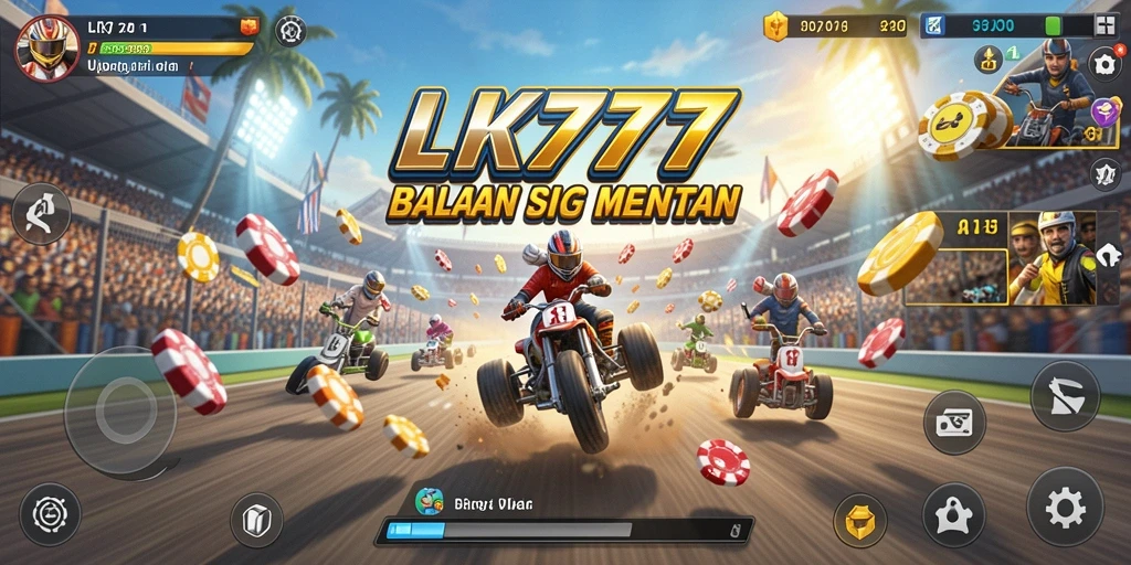 Gameplay LK777 yang mendebarkan dan penuh aksi balapan.