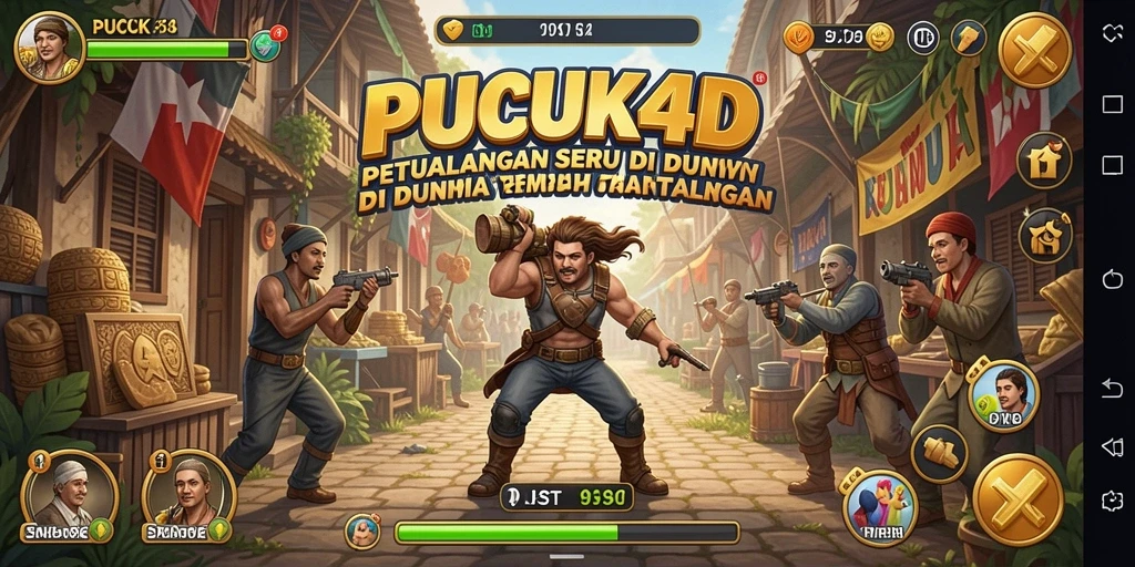 Screenshot utama gameplay PUCUK4D menampilkan karakter dalam petualangan seru.