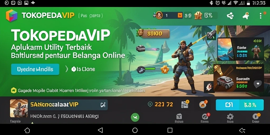 Tampilan utama TOKOPEDIAVIP dengan berbagai pilihan produk belanja.