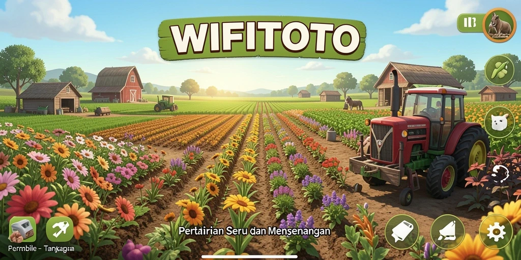 Screenshot gameplay WIFITOTO yang menunjukkan aktivitas bertani yang asyik.